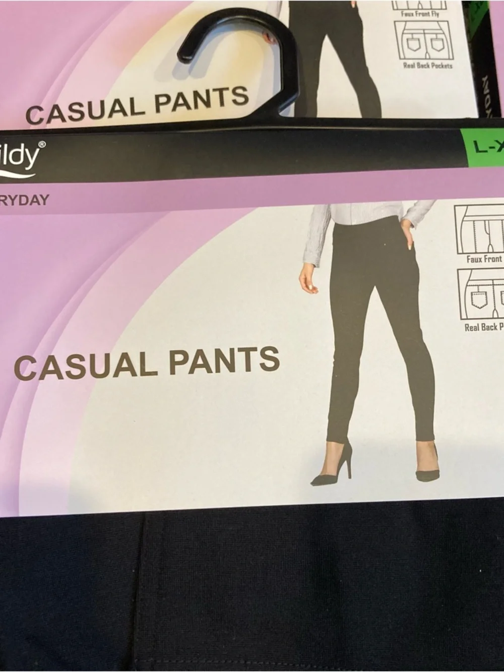 Lot of 4 Lildy Everyday Casual Pants L/XL Black Pull-On Stretch Pants  NEW - Picture 3 of 6